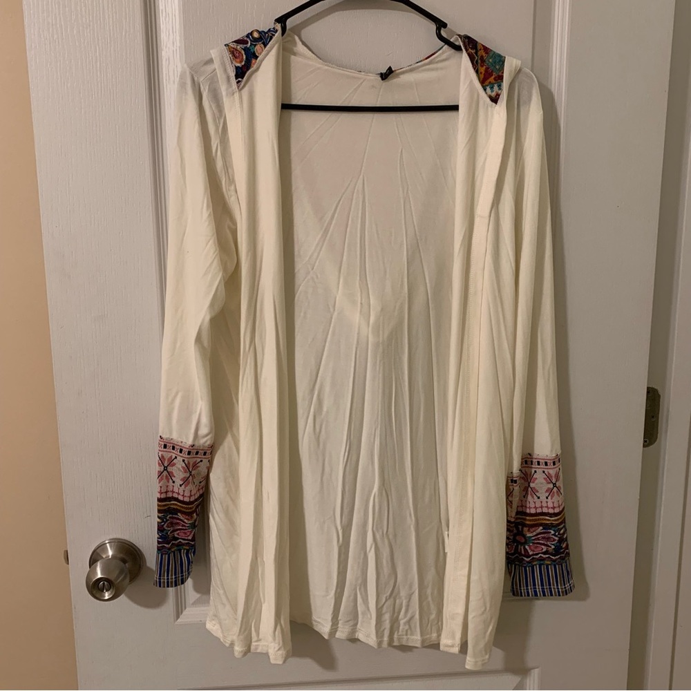 Cream Patchwork Patterned Cardigan - image 1